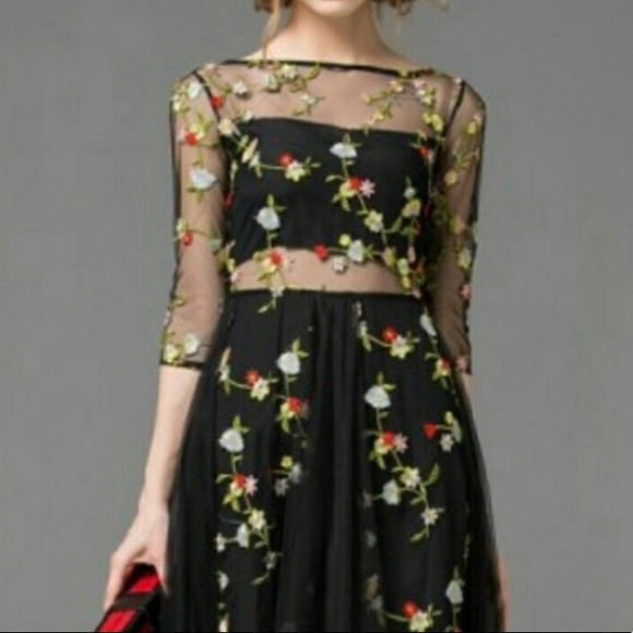 DEZZAL | Dresses | Sheer Embroidered Floral Dress With Separated Slip | Poshmark DEZZAL | Dresses | Sheer Embroidered Floral Dress With Separated Slip | Poshmark